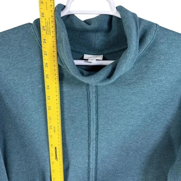 J Jill PURE JILL Womens M RELAXED Fit 3/4 Sleeve Blue PONCHO Tunic Cowl Neck - Picture 11 of 16